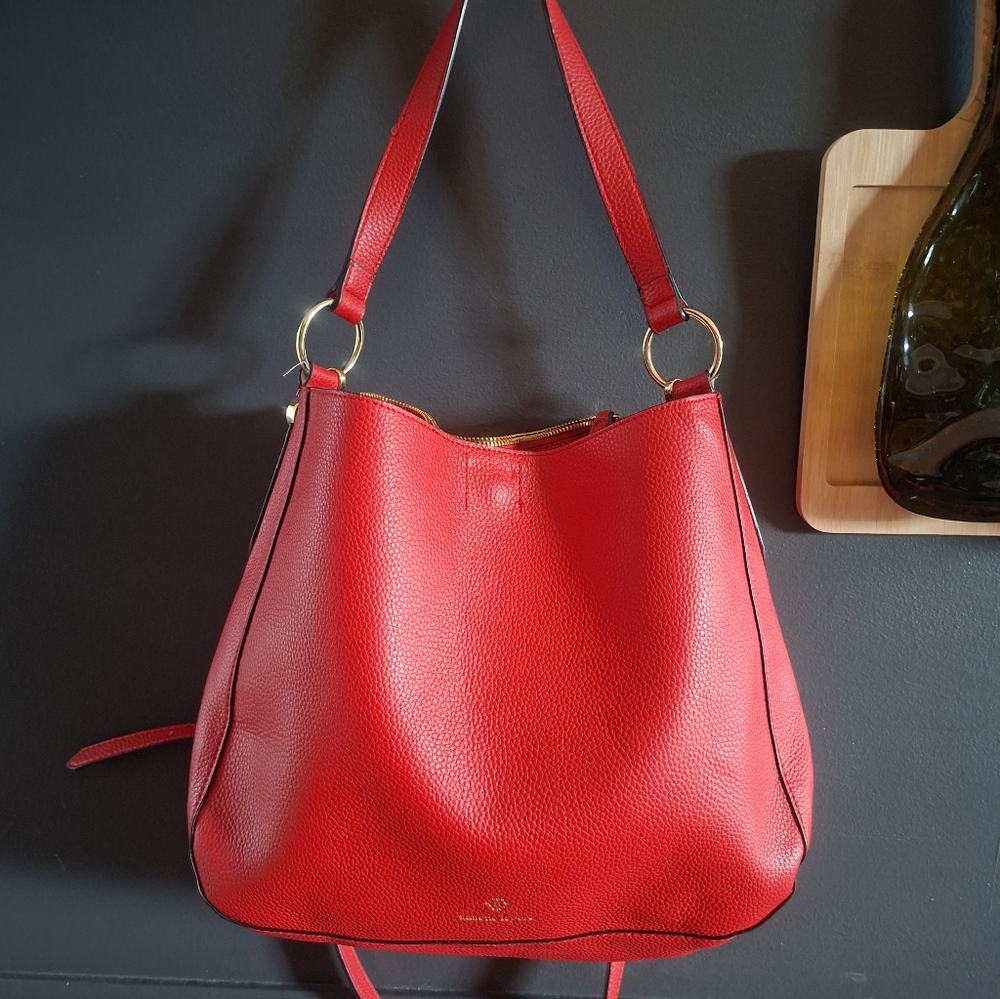 Nanette Lepore Red Faux Leather Women's Large Shoulder Bag, NWOT